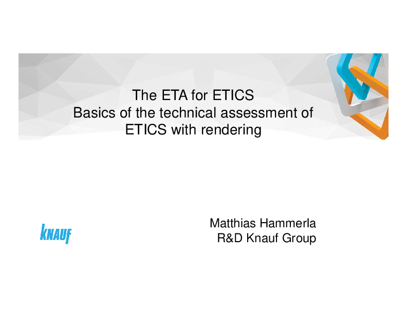 KA 2018 - The ETA for ETICS
