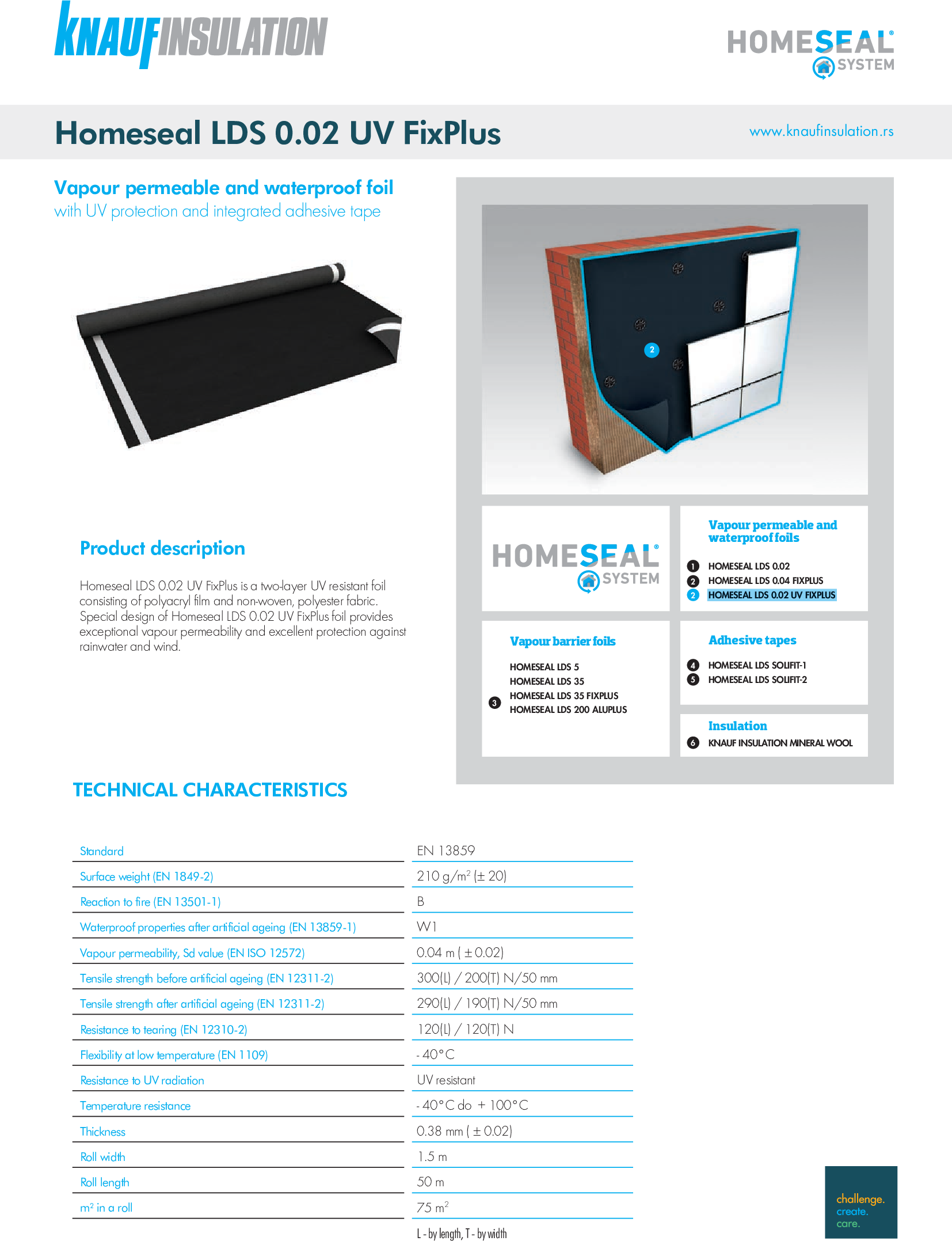 Datasheet - Homeseal LDS 0.02 UV FixPlus