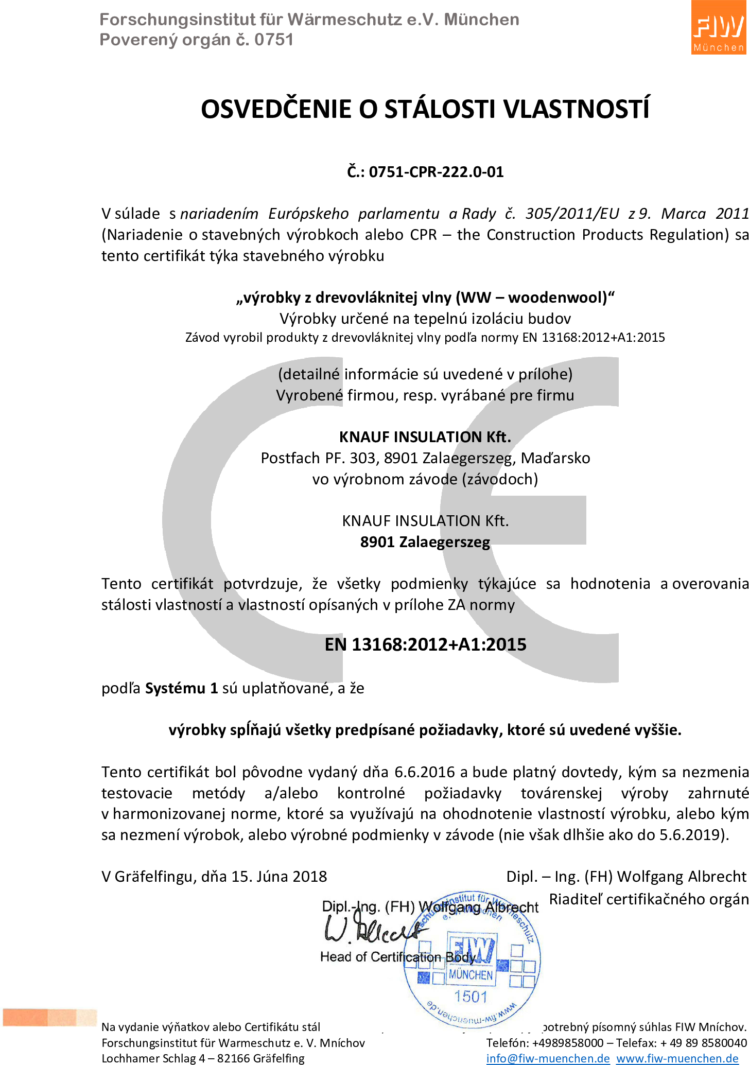 CE certifikát Heraklith, Heratekta a Tektalan