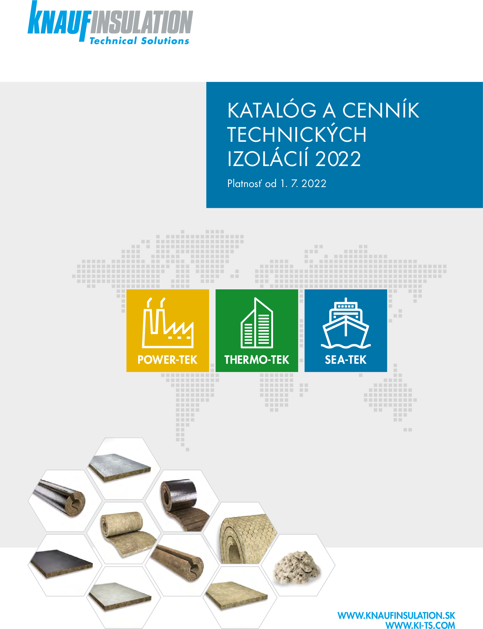 Cenník technických izolácií 2022 - platný od 1.7.2022