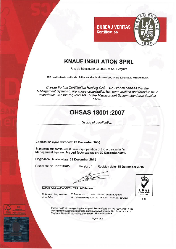 Certificat sanătate și securitate ocupațională ISO 18001 ENG 2016-2019