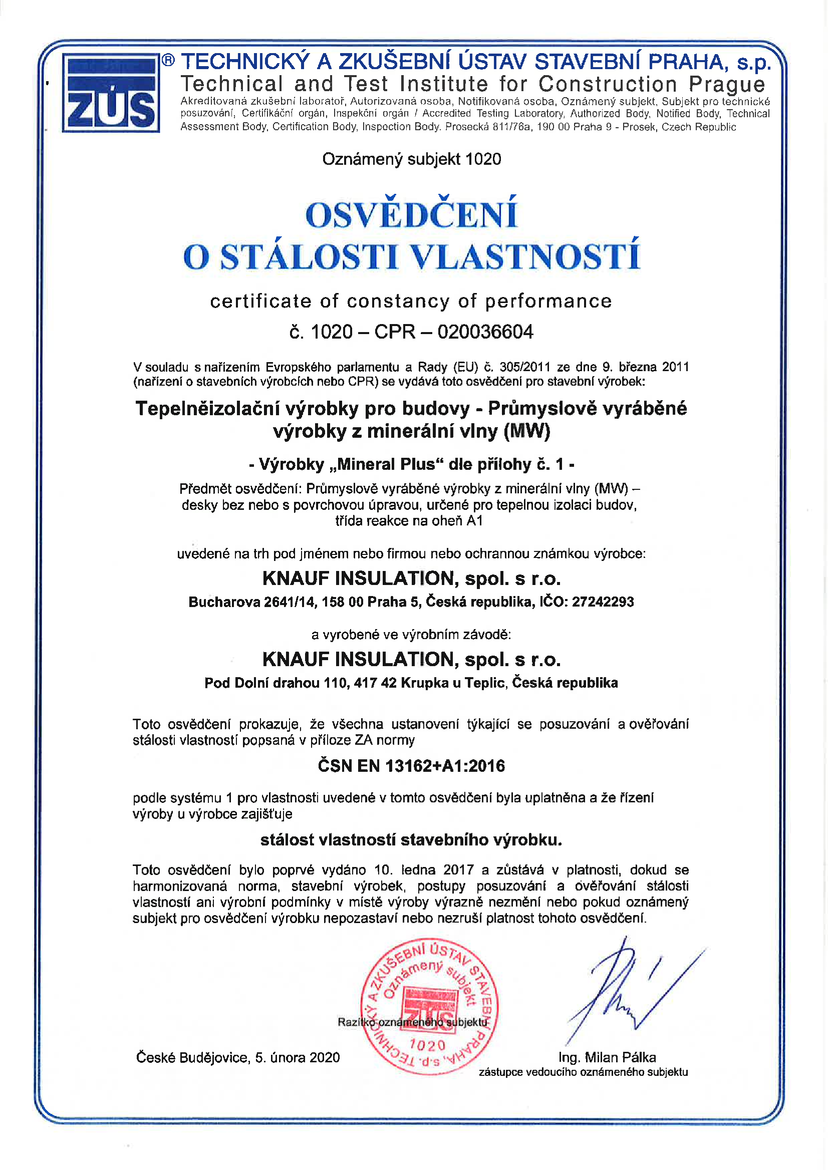 CE certifikát MPN Plus 037