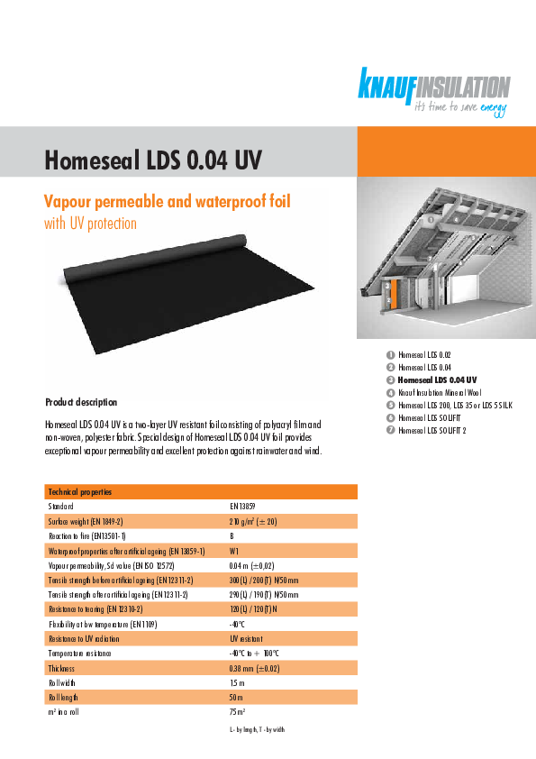 Datasheet - Homeseal LDS 0.04 UV