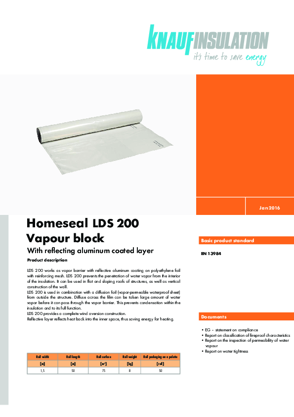 Datasheet - Homeseal LDS 200