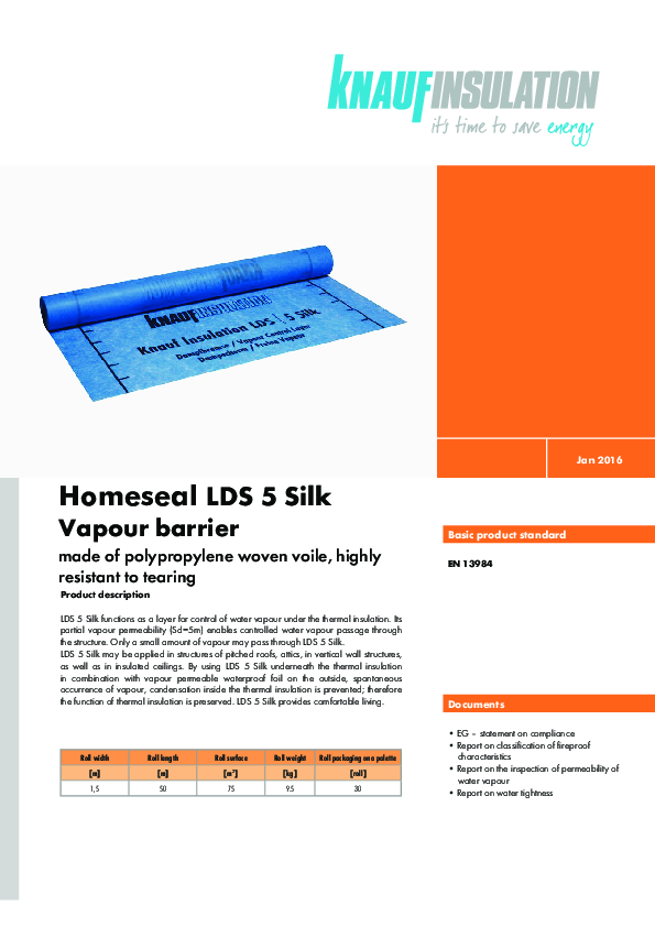 Datasheet - Homeseal LDS 5 Silk
