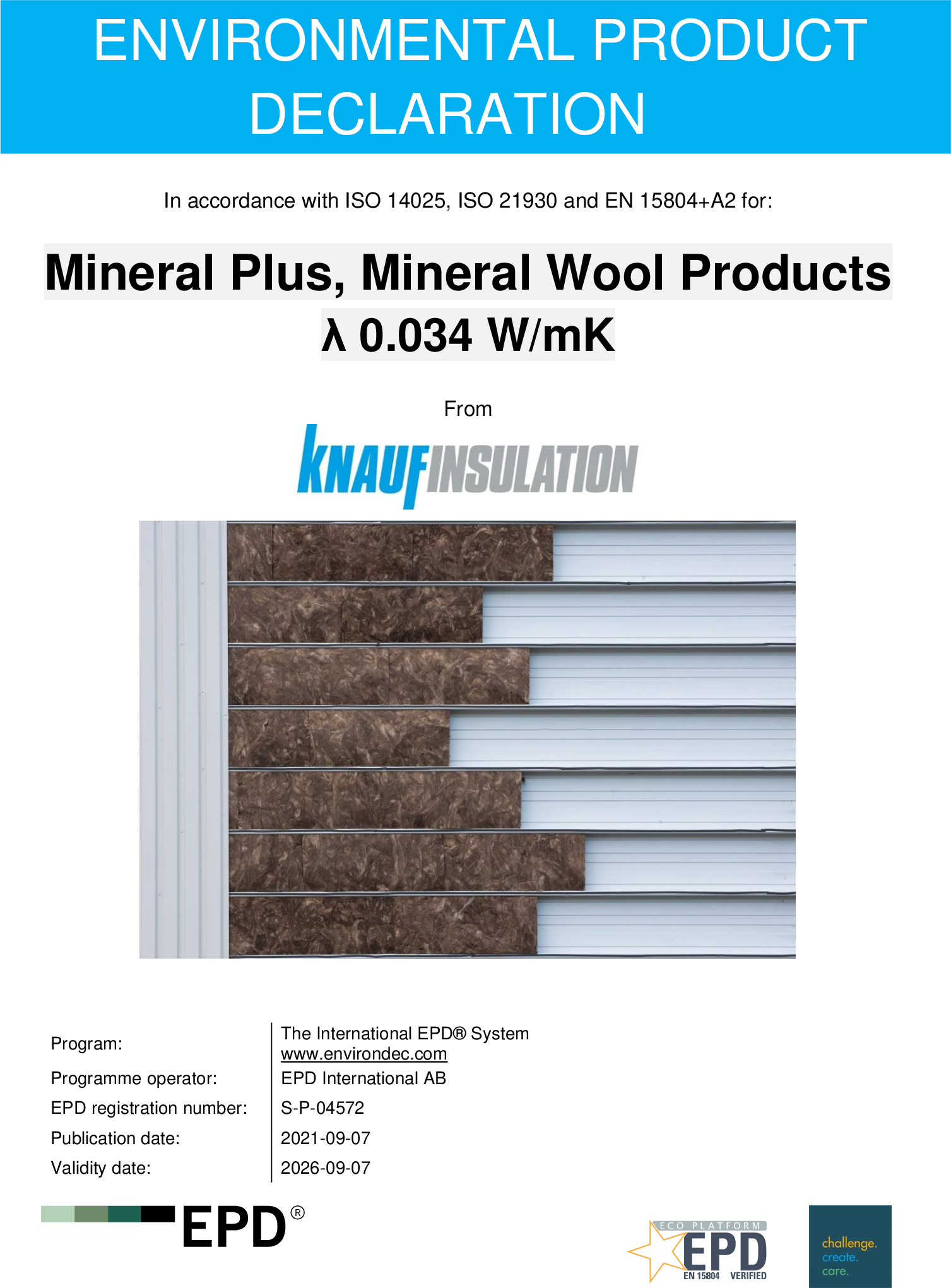 Mineral Plus, Mineral Wool Products λ 0.034 W/mK