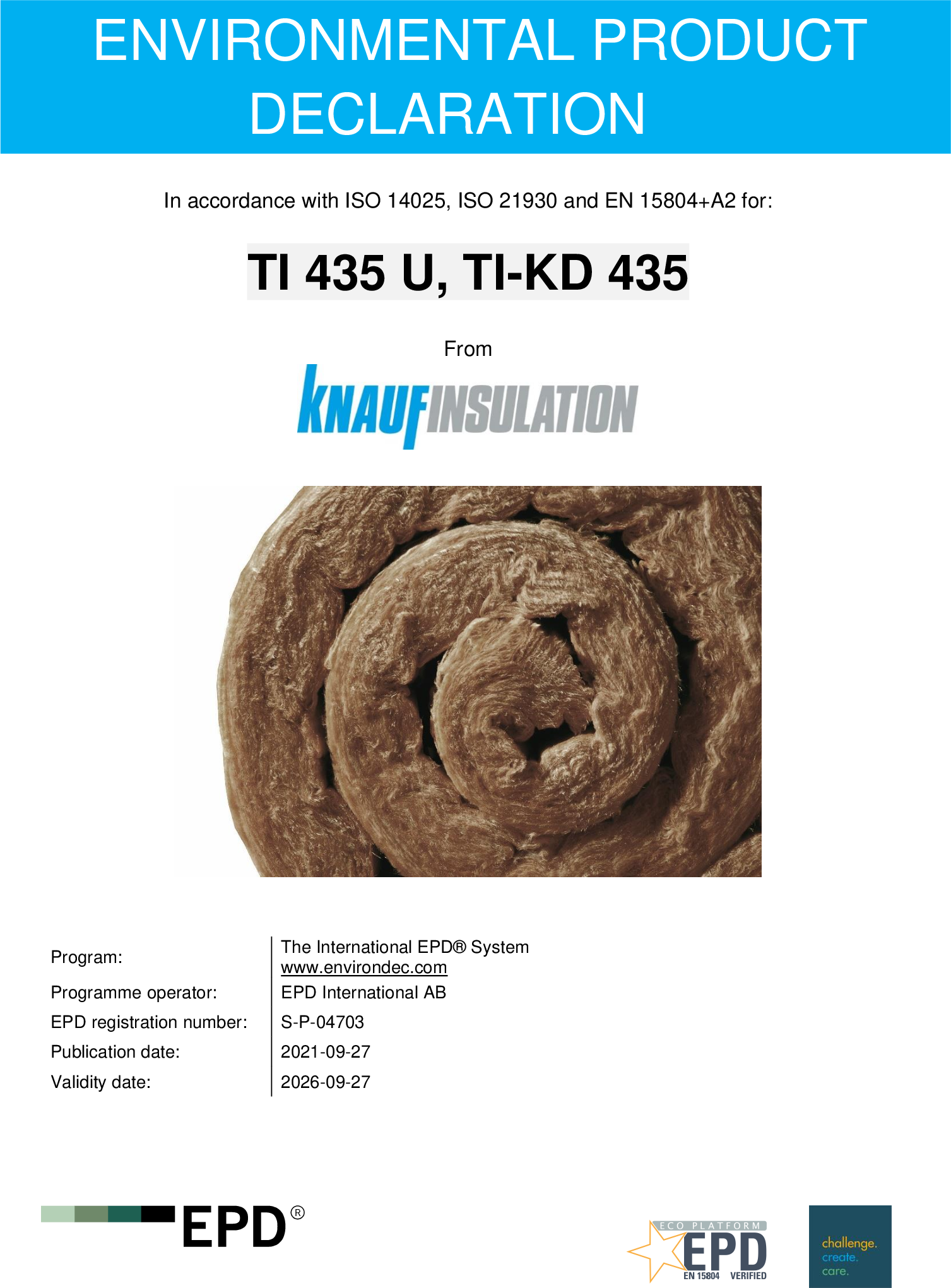 Knauf Insulation German Plants-TI 435 U, TI-KD 435 (34-rolls- faced)