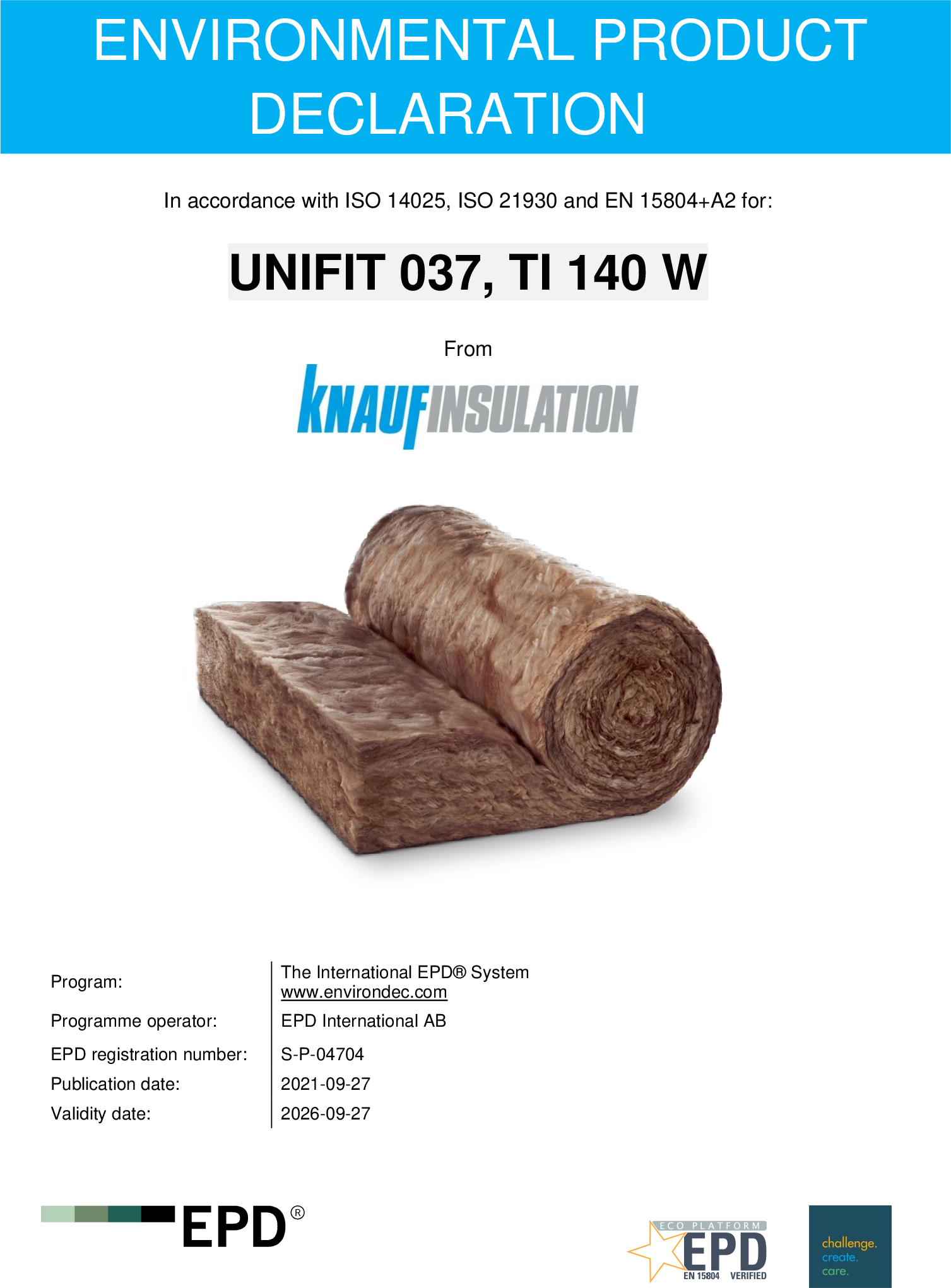 Knauf Insulation German Plants-UNIFIT 037, TI 140 W