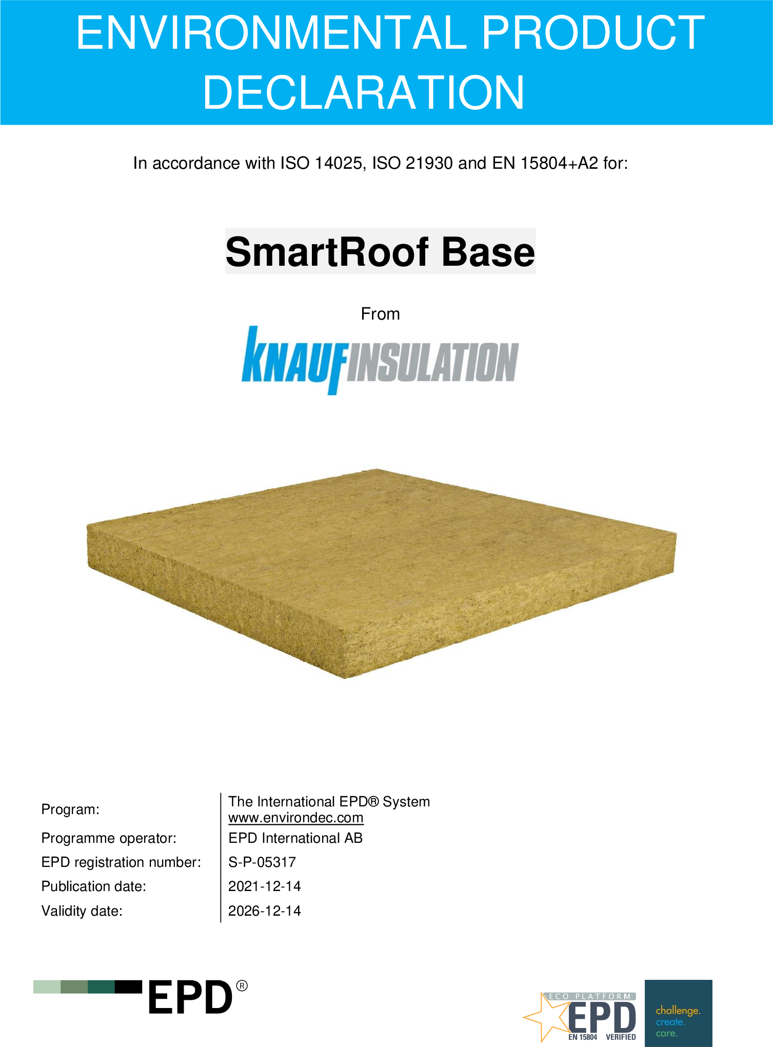Fișă EPD Smart Roof Base