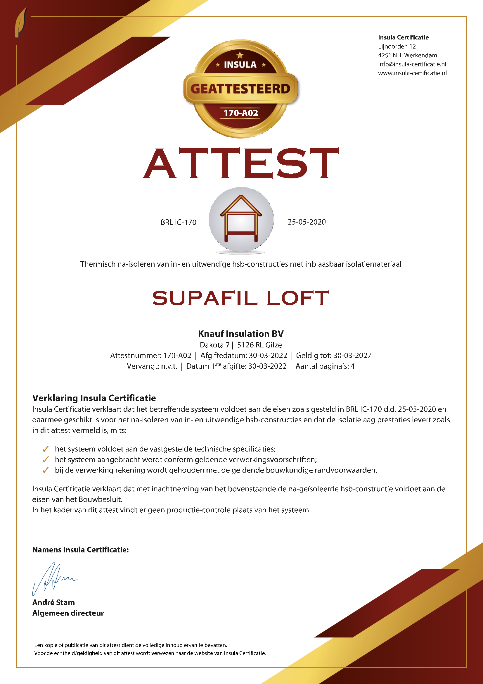 Insula - Certificaat - Supafil Loft