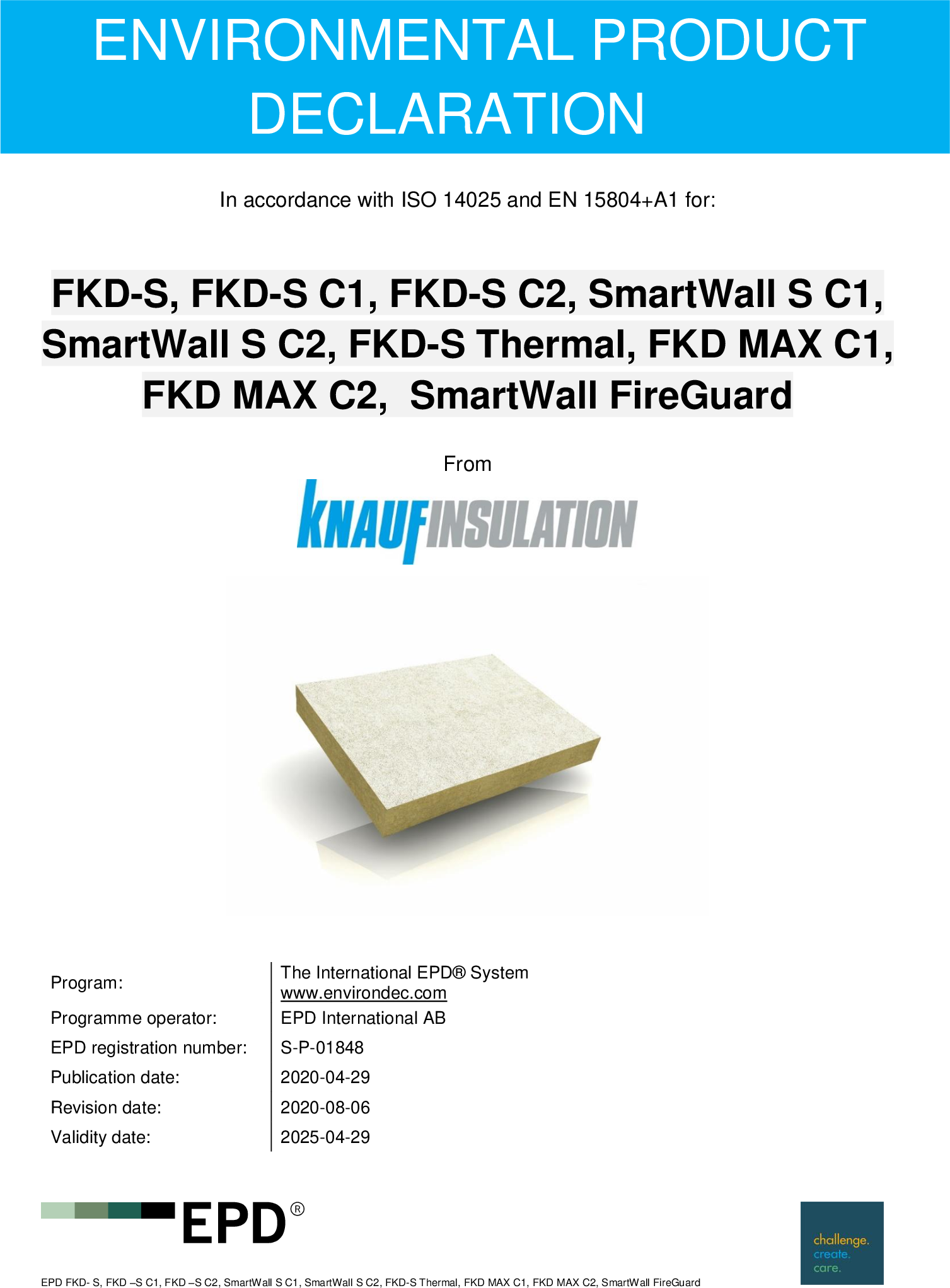 Enviromentální prohlášení o produktu (EPD) - SMARTwall SC1, SMARTwall SC2