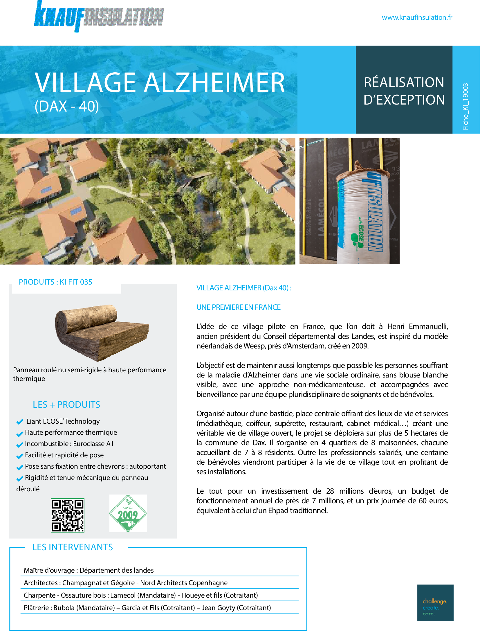 Fiche chantier - Village Alzheimer - DAX (40)