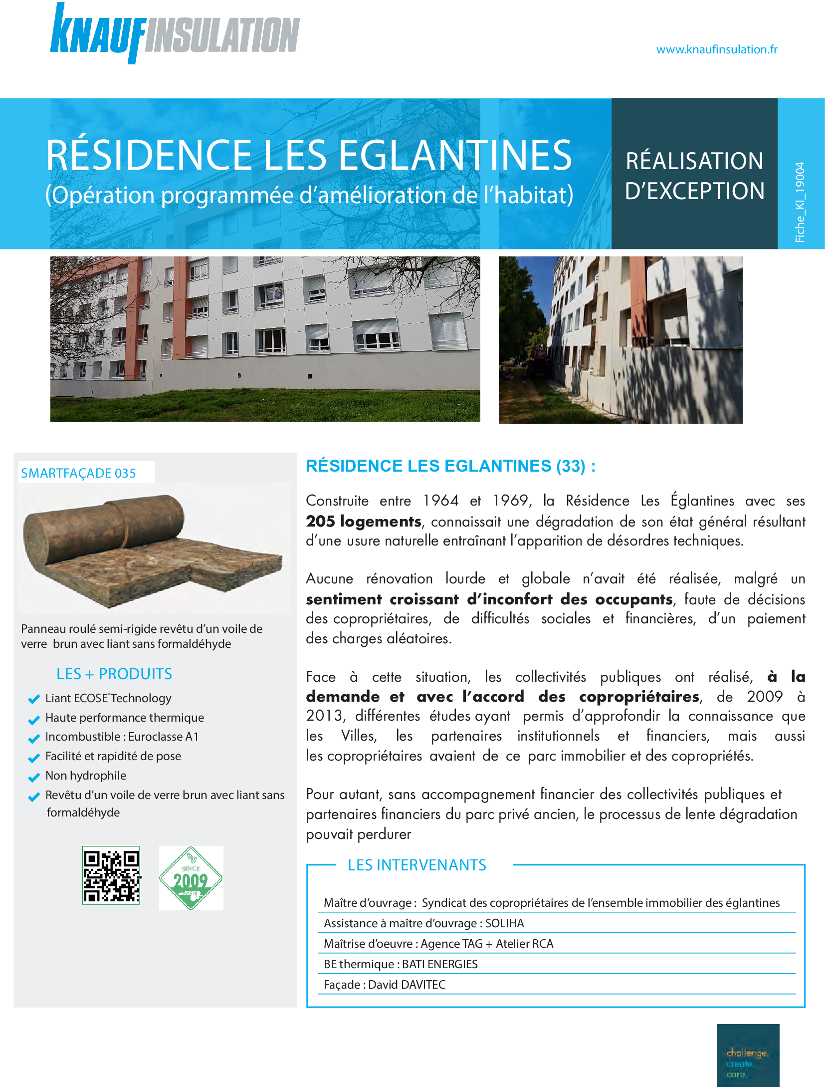 Fiche chantier - Résidence les églantines - Mérignac (33)
