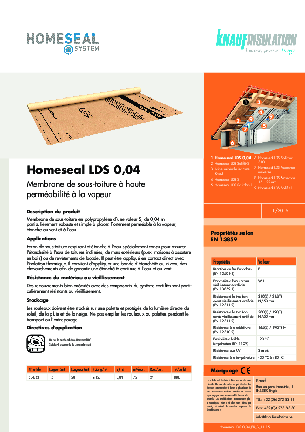 Homeseal LDS 0.04 - Fiche technique - Produit