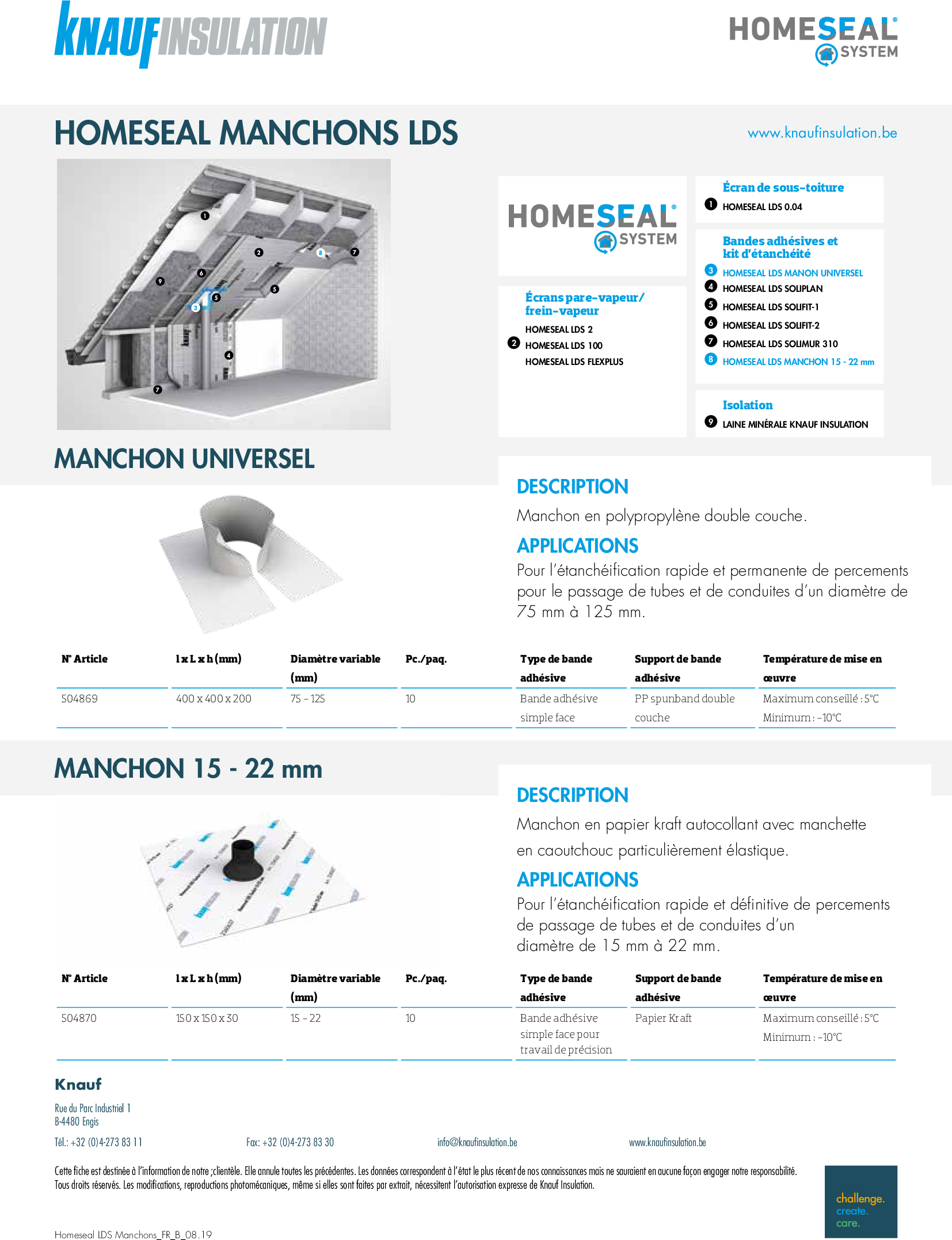 Homeseal LDS Manchon universel - Fiche technique - Produit