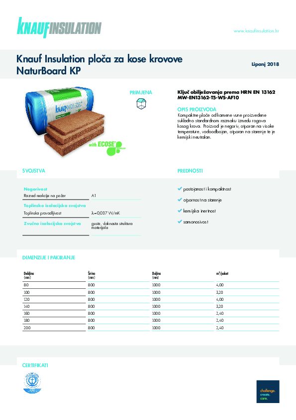 Knauf Insulation ploča za kose krovove NaturBoard KP