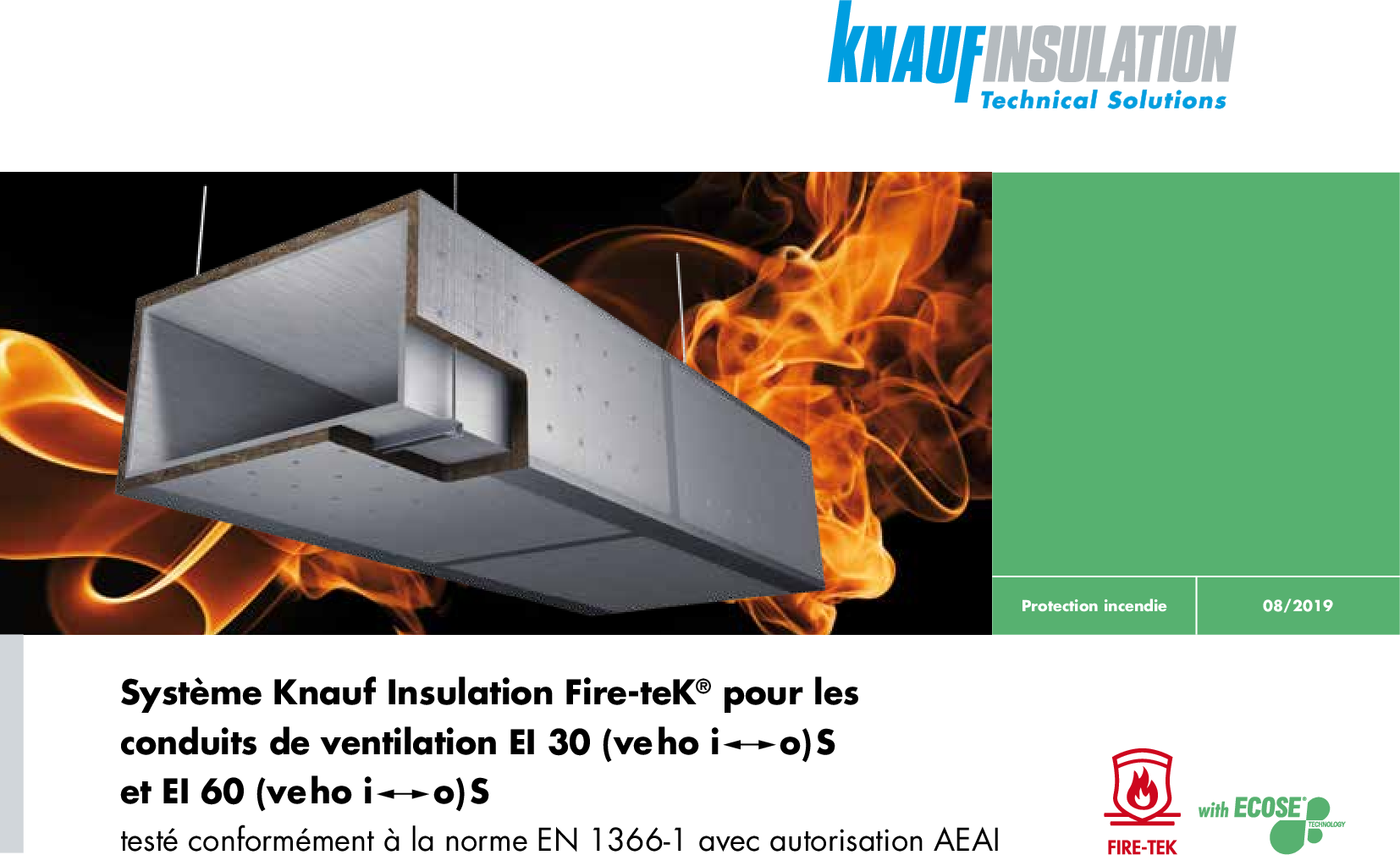 Fire-teK® BD 908/912 ALU_Système pour conduits de ventilation EI 30 et EI 60_manuel (CH)