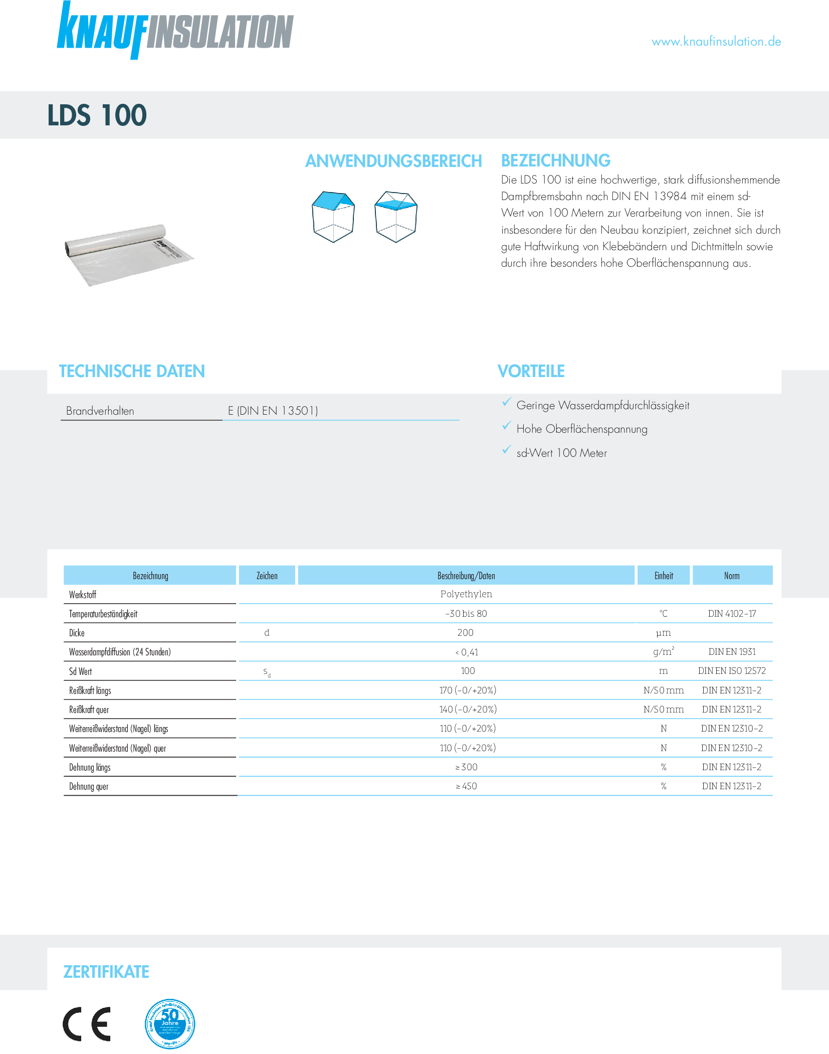 Datenblatt Knauf Insulation LDS 100