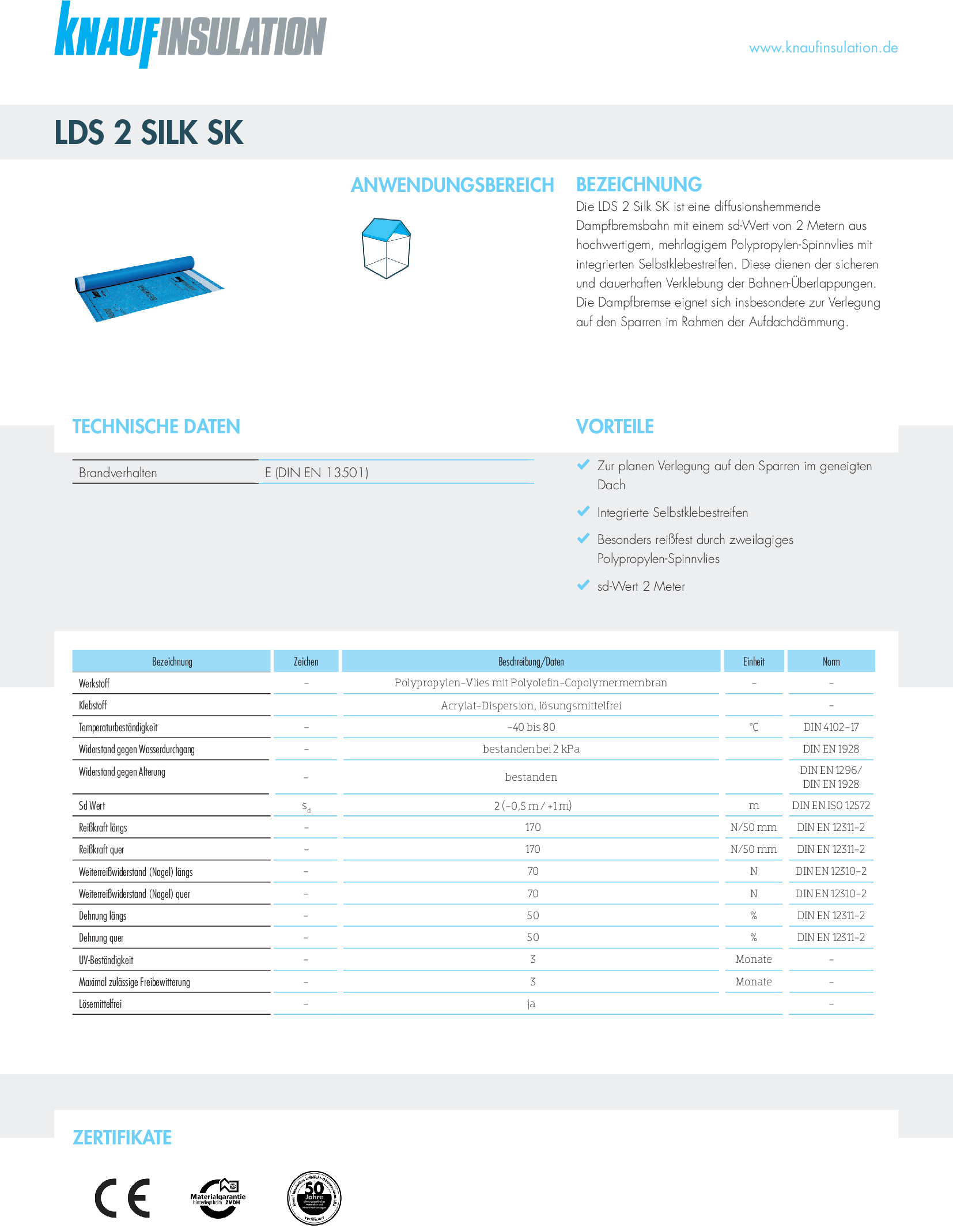 Datenblatt Knauf Insulation LDS 2 Silk SK
