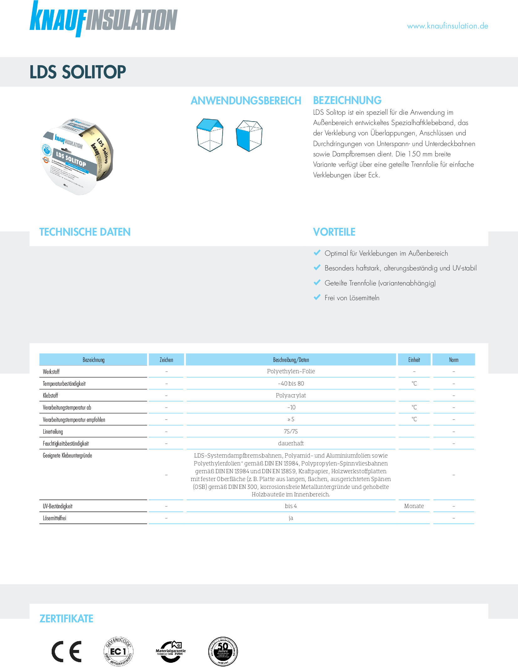 Datenblatt Knauf Insulation LDS Solitop