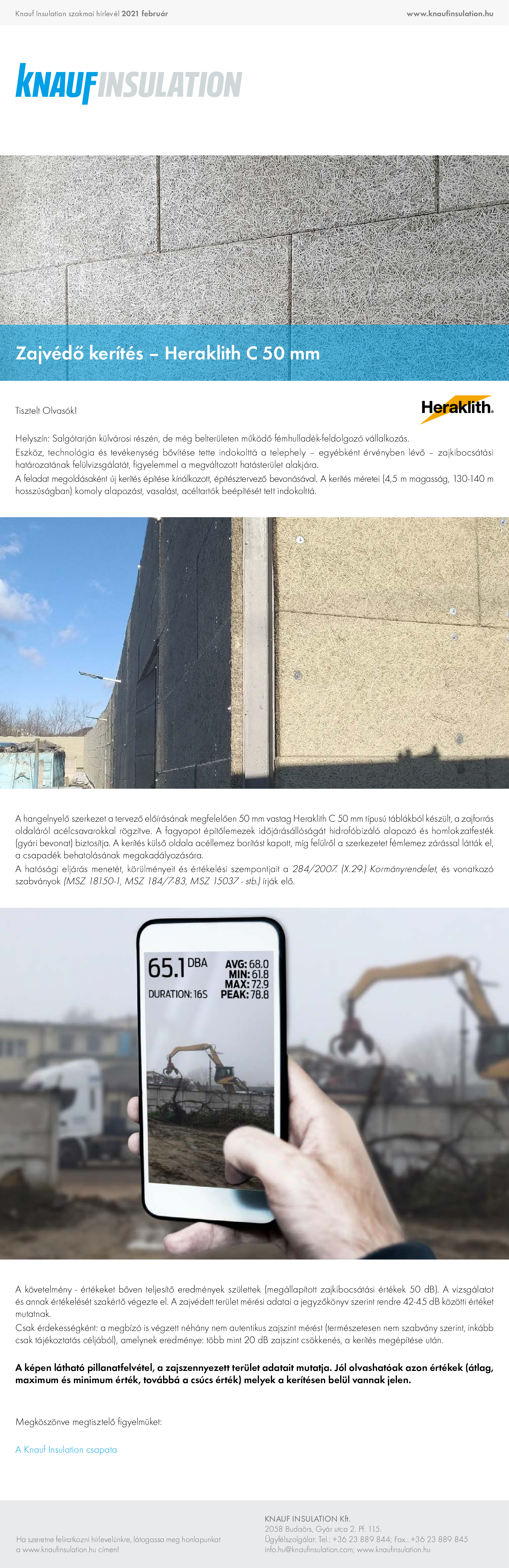 Zajvédő kerítés – Heralith C 50 mm - 2021 februári hírlevél
