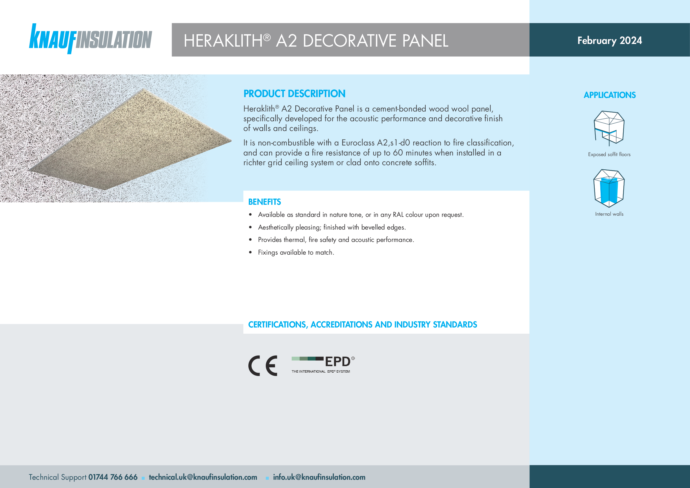 Heraklith® A2 Decorative Panel - Product Datasheet
