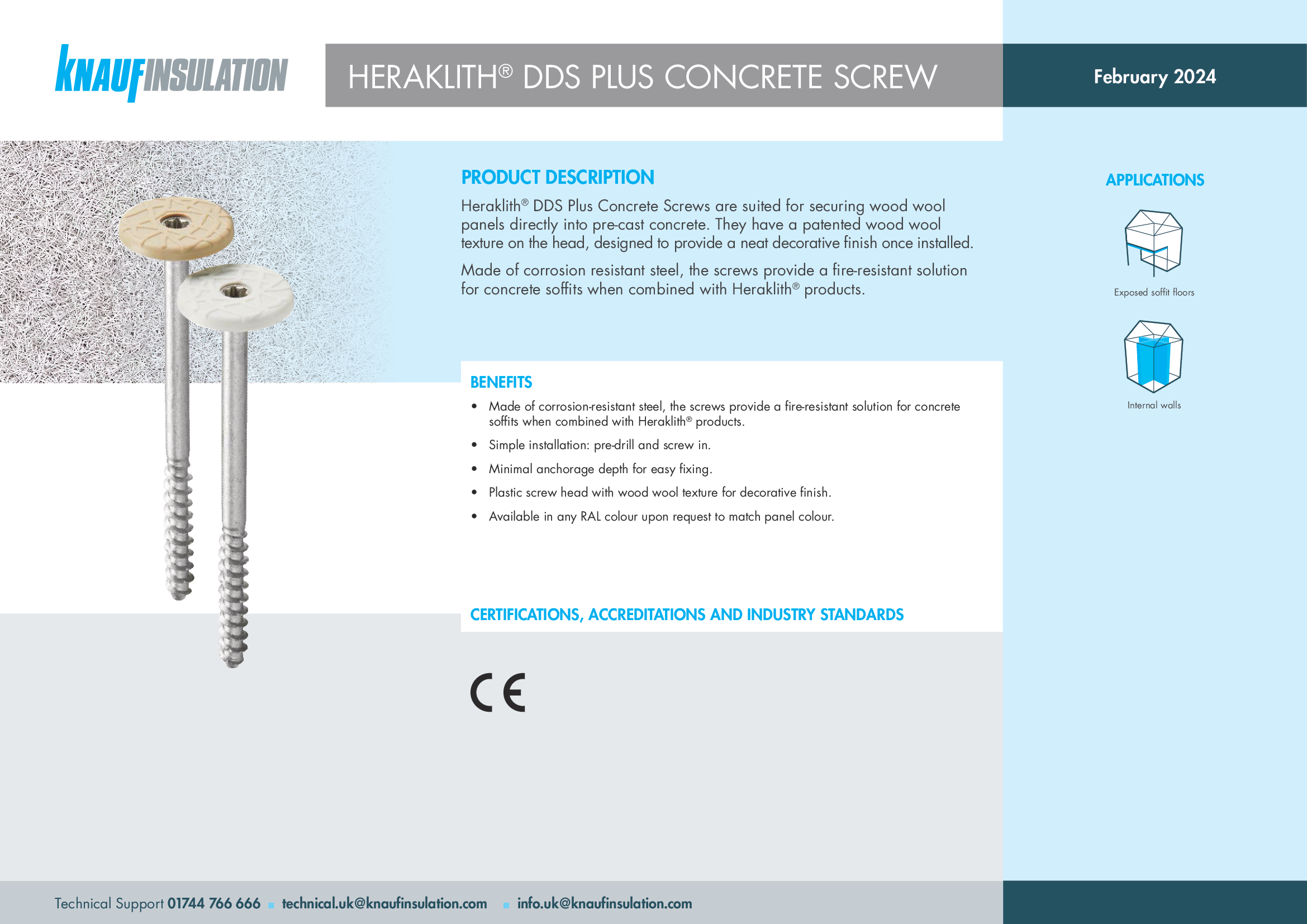 Heraklith® DDS Plus Concrete Screw - Product Datasheet
