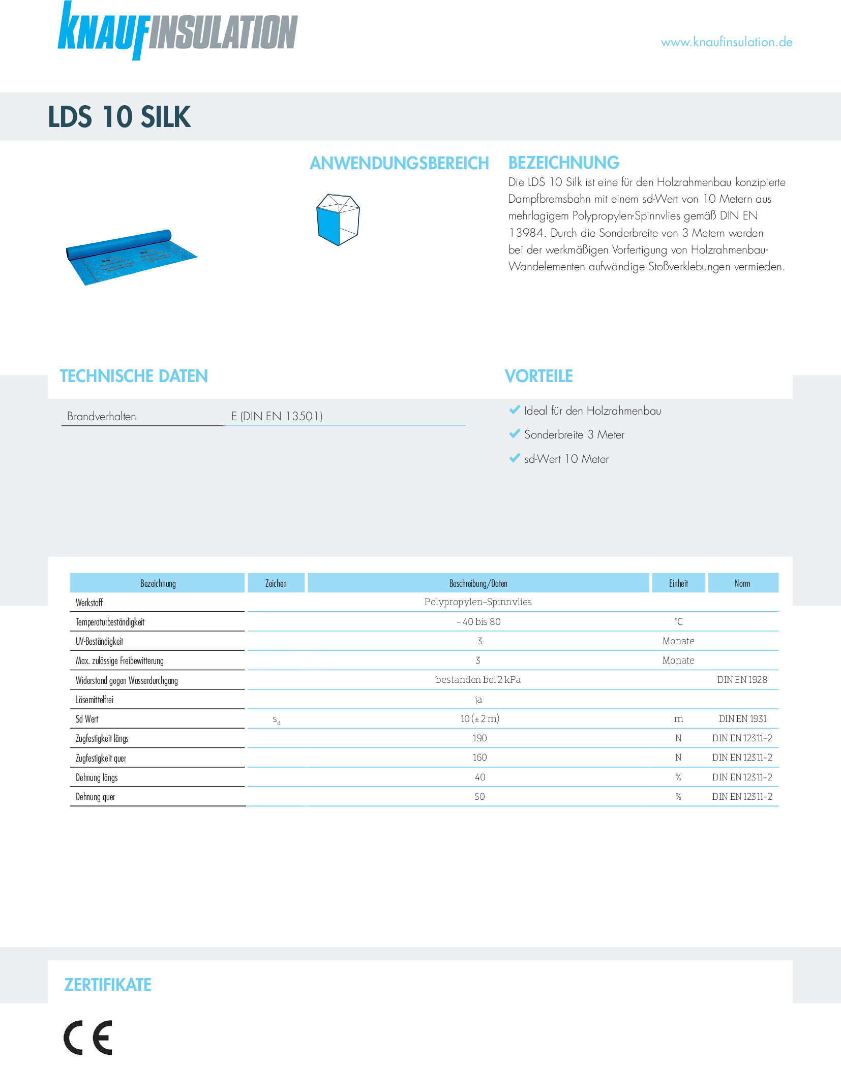 Datenblatt Knauf Insulation LDS 10 Silk