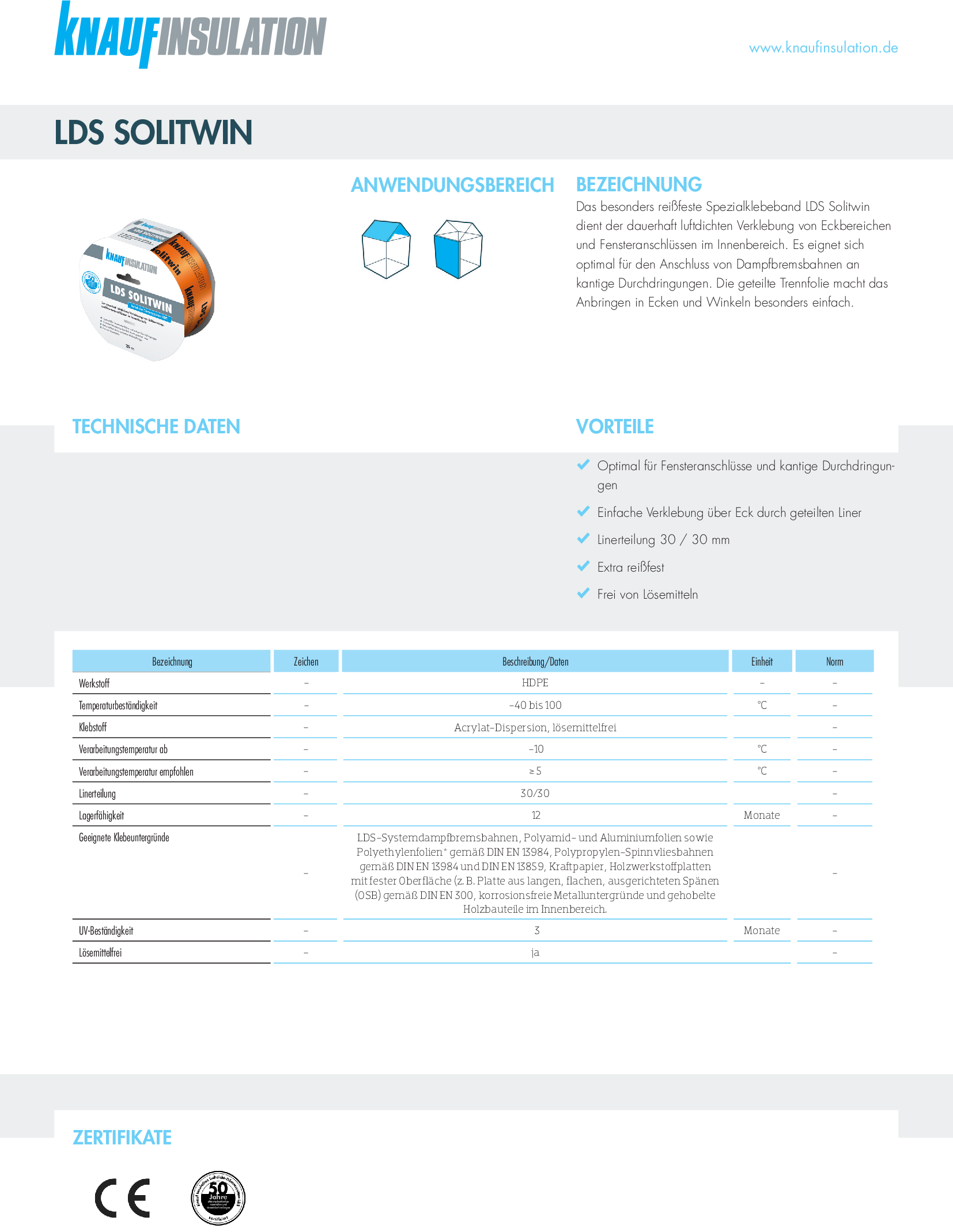 Datenblatt Knauf Insulation LDS Solitwin