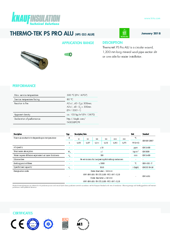 Pipe Section with Facing - Product Datasheet