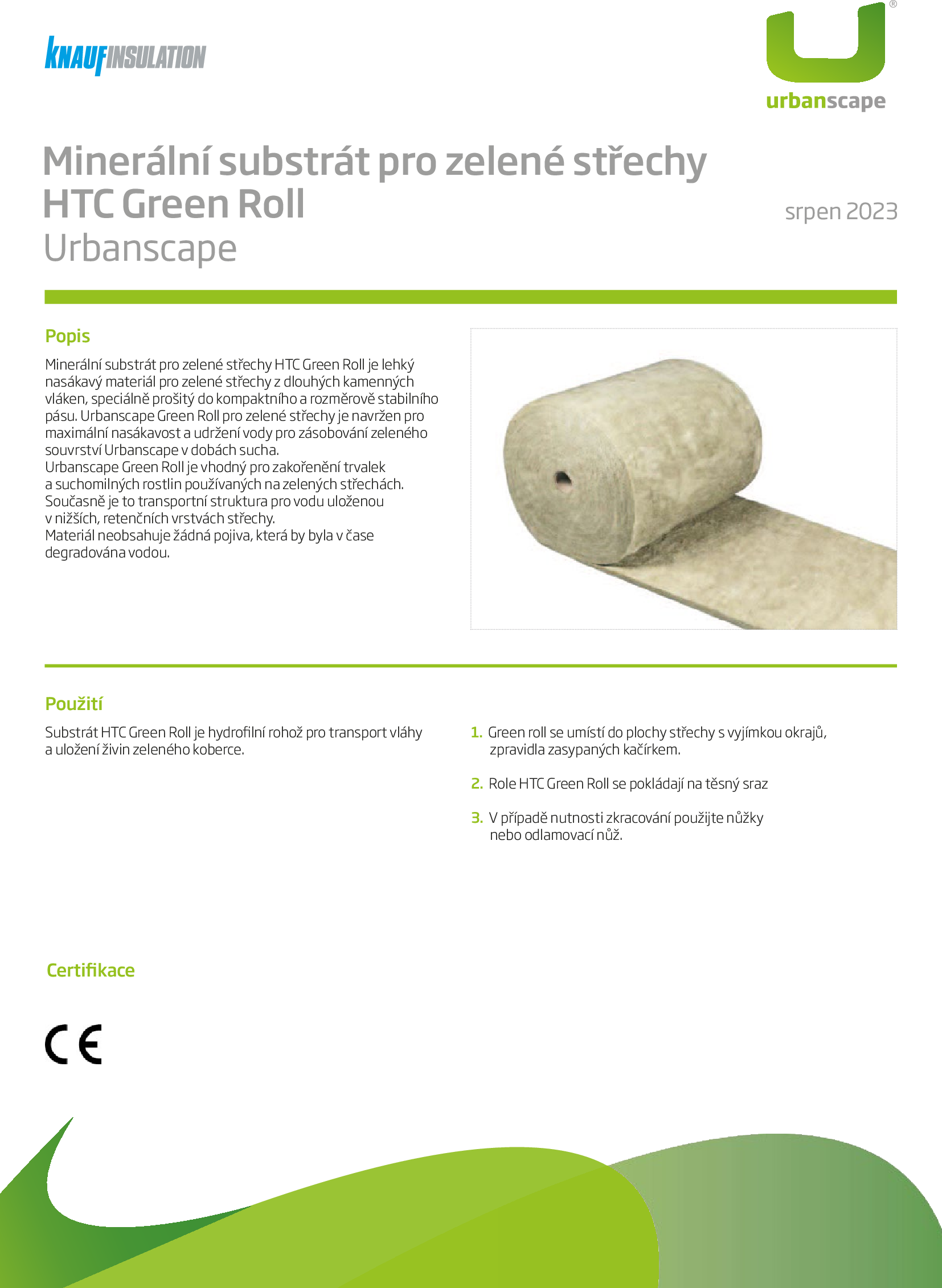 Technický list Urbanscape - Minerální substrát pro zelené střechy HTC Green Roll